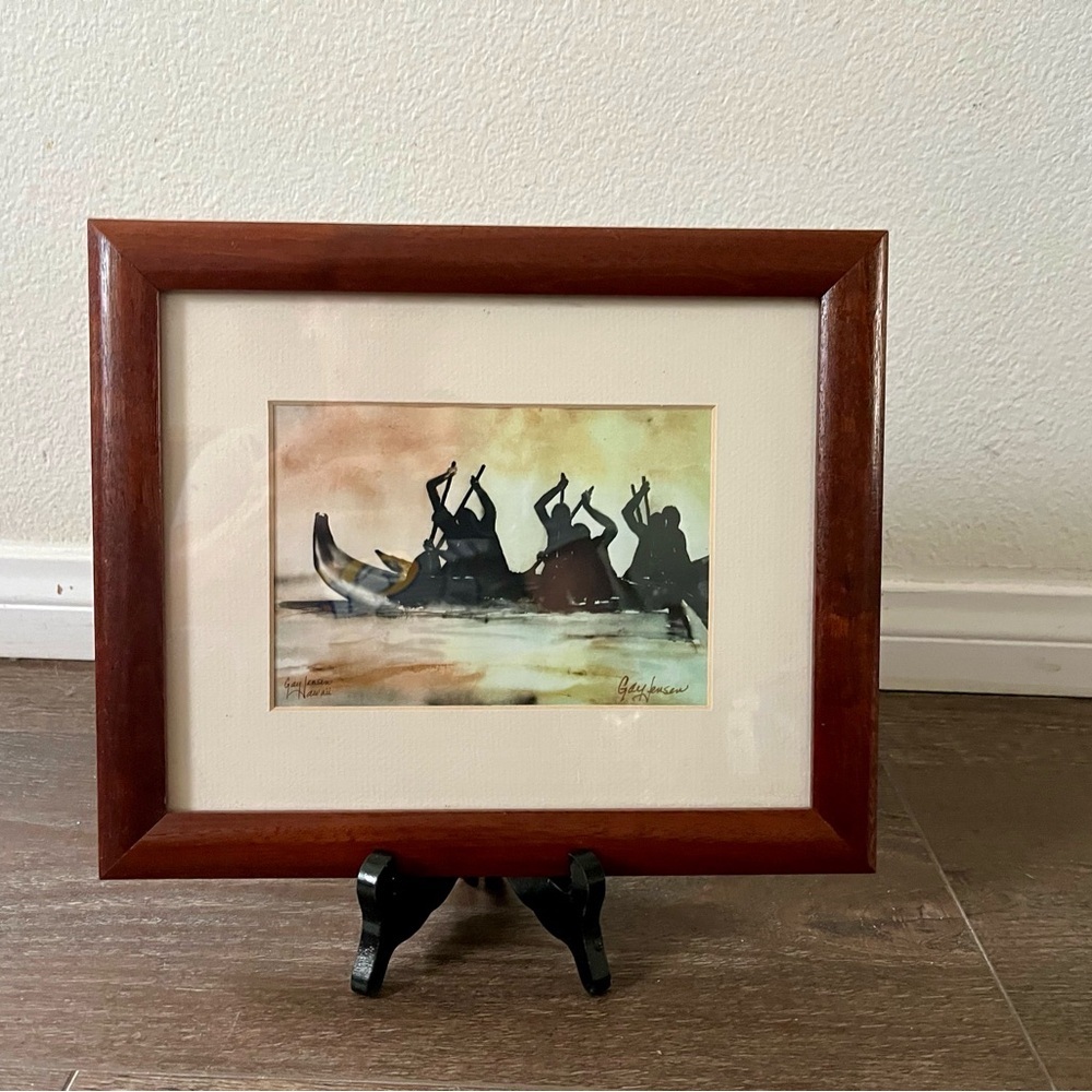 Watercolor Reproduction “The Paddles” By Artist Gay Jensen Hawaii 9/11 Inch